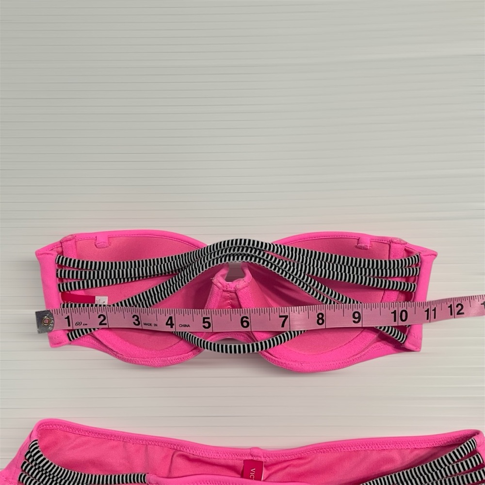 Victoria's Secret Vibrant Pink Bikini with Striped Detail - Picture 10 of 11